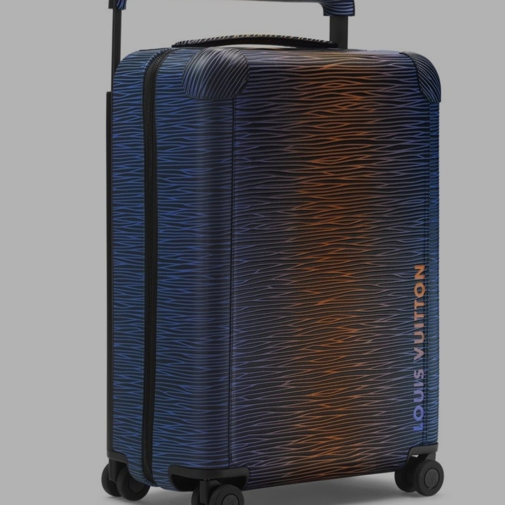 Louis Vuitton Blue and Orange Rolling Suitcase